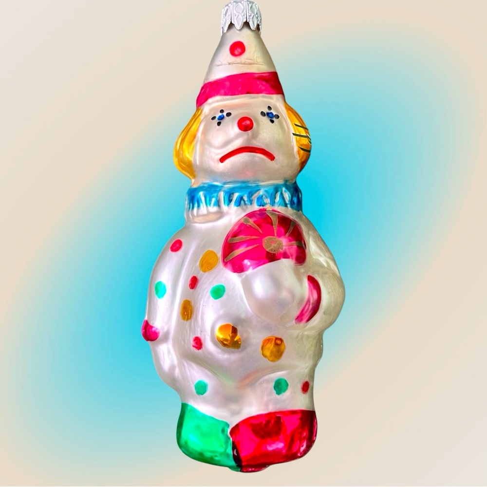 Vintage Clown Christmas Ornament West Germany